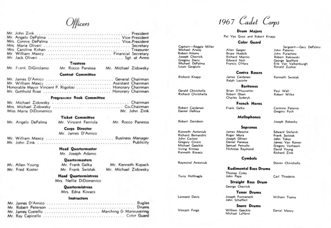 1967 Garfield Cadets And Officers