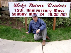 George King 54-61 installing sign on lawn of Holy Name Church photo courtesy of Dave Shaw George King 54-61 installing sign on lawn of Holy Name Church photo courtesy of Dave Shaw