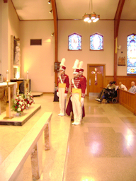 the honor guard facing the pulpit for the singing of the Holy Name Hymn photo courtesy of Dave Shaw the honor guard facing the pulpit for the singing of the Holy Name Hymn photo courtesy of Dave Shaw